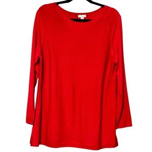 J. Jill Vibrant Red Scoop Neck Sweater